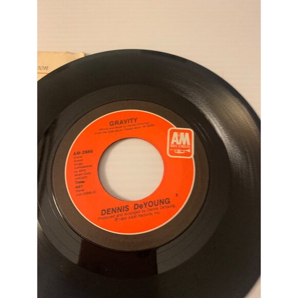 Dennis DeYoung "Desert Moon" & "Gravity" 7" Vinyl Record AM-2666 1984 - Picture 4 of 6